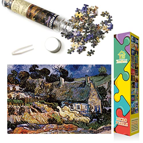 Mini Puzzles für Erwachsene, 150 Teile kleines Puzzle, herausforderndes Mikro-Puzzle schwieriges kleines Puzzle, Heimdekoration Unterhaltung 15,2x10,2 cm (150 Stück - Strohdach) von Yove Bzvst
