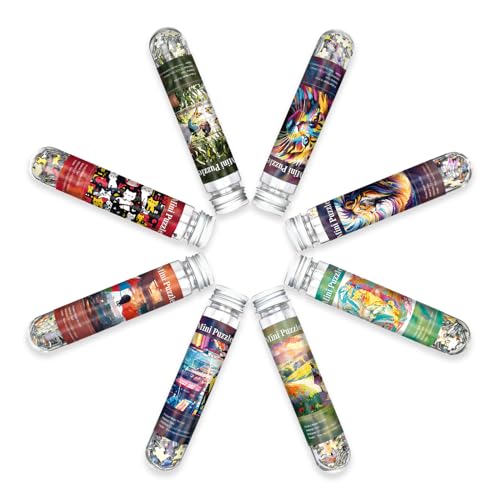 Mini-Puzzles für Erwachsene, 234 Teile (8 Packungen), Reagenzglas-Puzzle, Anspruchsvolles Mikro-Puzzle, Heimdekoration, Unterhaltung, 15,2 x 10,2 cm von Yove Bzvst