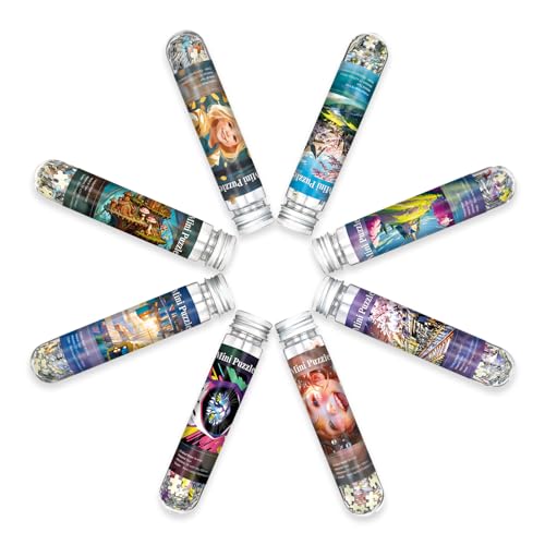 Mini-Puzzles für Erwachsene, 234 Teile (8 Packungen), kleines Puzzle, Reagenzglas-Puzzle, anspruchsvolles Mikro-Puzzle, schwieriges kleines Puzzle, Heimdekoration, Unterhaltung, 15,2 x 10,2 cm, 8 von Yove Bzvst