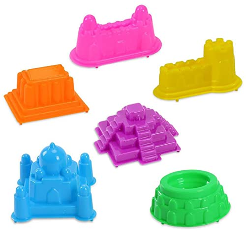 Yoyakie 6pcs weiche Plastik Strand Sandspielzeug für Kinder und Kleinkinder Sandbox Spielen Spielzeug Schloss Gebäude Formen Schimmelpilze von Yoyakie