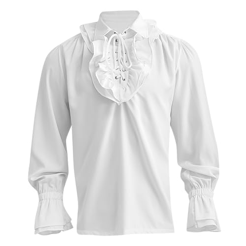 Yoyakie Piratenhemd Männer, mittelalterliches Piratenhemd Gothic Renaissance Kostüm Steampunk Vampir Viking Top für Männer Halloween & Cosplay Yoyakie Piratenhemd Männer, mittelalterliches Piratenhemd Gothic Renaissance Kostüm Steampunk Vampir Viking Top für Männer Halloween & Cosplay von Yoyakie