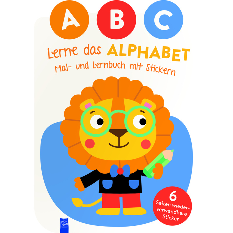 A,B,C - Lerne das Alphabet - Mal- und Lernbuch mit Stickern (Cover Löwe) von Yoyo Books