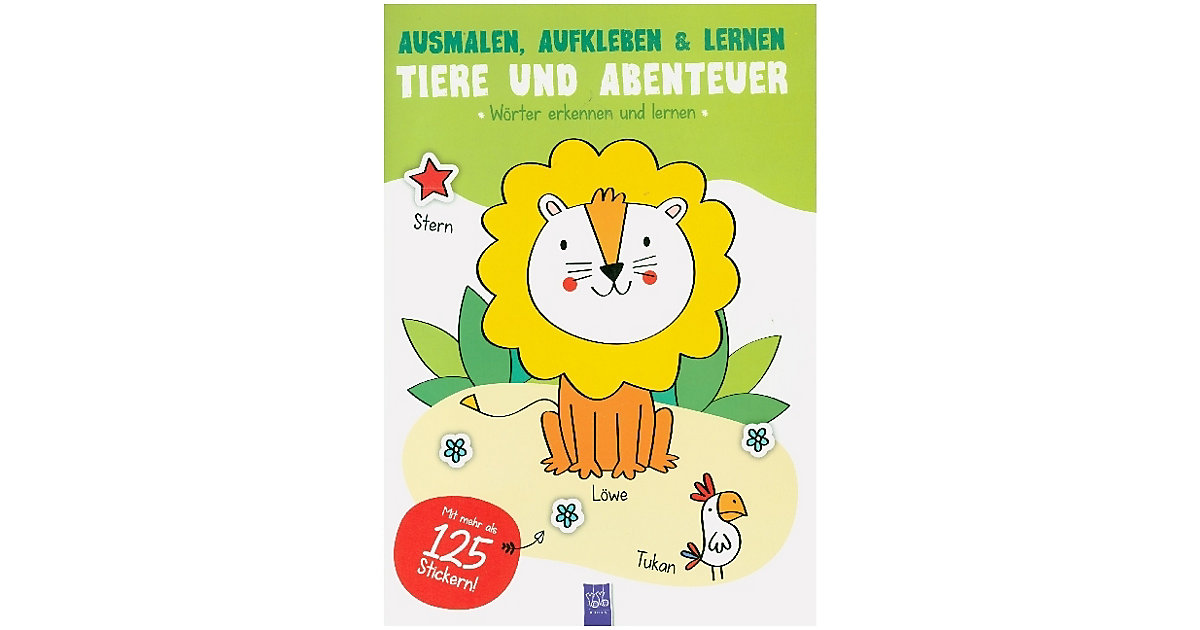 Buch - Ausmalen, Aufkleben & Lernen - Tiere und Abenteuer von Yoyo Books
