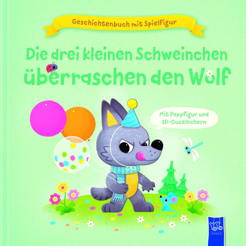 Geschichtenbuch mit Spielfigur -Die drei kleinen Schweinchen überraschen den Wolf von Yoyo Books