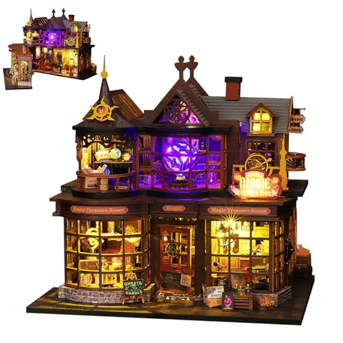 Yoyoom DIY Miniatur Haus Kit, Tiny Home Kit mit öffnender Tür, DIY Holz Puppenhaus Kit Mini Haus Bauset für Erwachsene Teens, Kreative Handwerk Buch Nook Magic Model Kit von Yoyoom