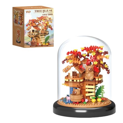 Yozelux Garten Baumhaus Bausteine Bausatz, 567 Teile Baumhaus Bausteine Set, kreativer Botanical Kollektion Bauklötze Blumenhaus Bauspielzeugset Geschenk für Erwachsene Kinder (Rosa) von Yozelux