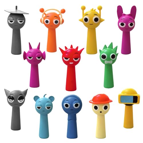 Yozexin Sprunki-Cartoon-Figuren, Actionfiguren, Cartoon-Charaktere, Sprunki-Wenda-Statue, bunte Spielzeugfiguren für Kinder, Spruki-Ware-Modell für Fans, Kinder, Erwachsene, 12 Stück (A) von Yozexin