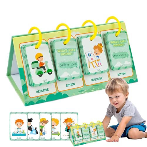 Yplkm Action -Wörter Flash -Karten, Flash -Karten für Action Cognition - English Learning Flash Cards | Kompakte Größe Desktop -Spielzeug für Lehrer und Eltern von Yplkm