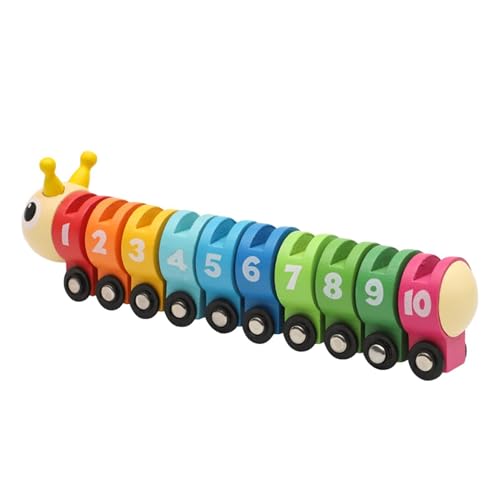 Yplkm Caterpillar Counting Classic Toy, Wood Caterpillar Counting Toy - Mathematikspielzeug kognitiver Bildung - Farbanerkennung des Zählspiels, Erkennen Train für Lehren, Yplkm Caterpillar Counting Classic Toy, Wood Caterpillar Counting Toy - Mathematikspielzeug kognitiver Bildung - Farbanerkennung des Zählspiels, Erkennen Train für Lehren, von Yplkm