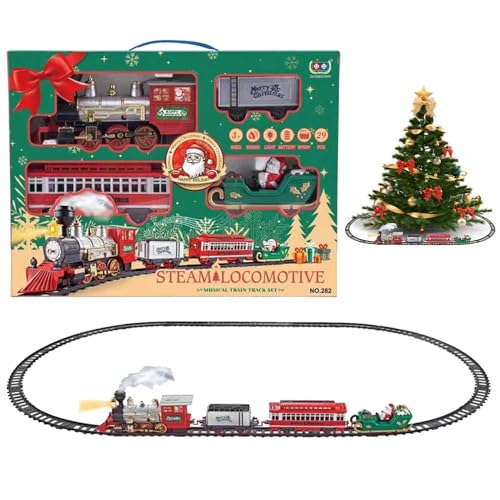 Yplkm Elektrische Zugstrecke, Spielzeugzug Set für,Weihnachtszugmodell mit Licht und | Elektrische Lokomotivmotor, Eisenbahnstrecke, Beifahrerwagen Yplkm Elektrische Zugstrecke, Spielzeugzug Set für,Weihnachtszugmodell mit Licht und | Elektrische Lokomotivmotor, Eisenbahnstrecke, Beifahrerwagen von Yplkm
