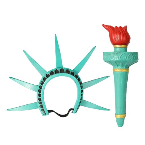 Yplkm Fackel Der Freiheitsstatue Krone Der Freiheitsstatue, Verstellbares Stirnband Und Fackel Kombi Kostümzubehör Set Für Damen, Urlaub, Party, Maskerade, Kopfschmuck, Rollenspiel Zubehör Yplkm Fackel Der Freiheitsstatue Krone Der Freiheitsstatue, Verstellbares Stirnband Und Fackel Kombi Kostümzubehör Set Für Damen, Urlaub, Party, Maskerade, Kopfschmuck, Rollenspiel Zubehör von Yplkm