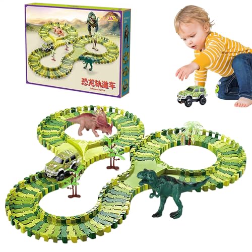 Yplkm Flexibler Track Playset, Dinosaur Race Car Track Toys,Flexible Playset Race Train Tracks | Baukit lernt Feinmotorikentwicklung für Mädchen im Alter von 3+ Yplkm Flexibler Track Playset, Dinosaur Race Car Track Toys,Flexible Playset Race Train Tracks | Baukit lernt Feinmotorikentwicklung für Mädchen im Alter von 3+ von Yplkm