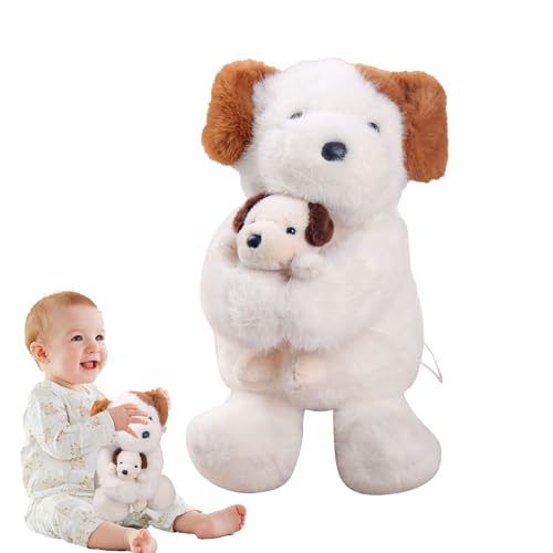 Yplkm Gefüllter Tierhund, Plüschhund - Plüschhund hält Welpengefüllte Tier,Huggable Wurfkissen kuschelige Figur süßes Ornament für Wohnzimmer, Studienzimmer Yplkm Gefüllter Tierhund, Plüschhund - Plüschhund hält Welpengefüllte Tier,Huggable Wurfkissen kuschelige Figur süßes Ornament für Wohnzimmer, Studienzimmer von Yplkm