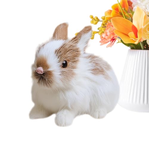 Yplkm Kaninchen Nachbildung - Realistische Niedliche Plüschhasen | Häschen Nachbildung Stofftiere | Für Ostern Party Feengarten Miniatur Deko Wohnaccessoires von Yplkm