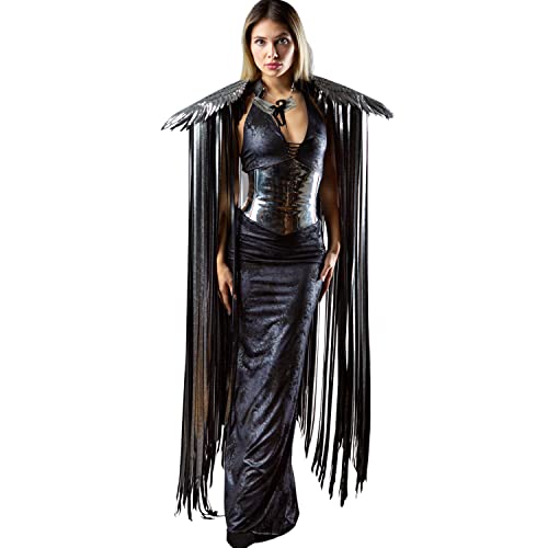 Ypser Schulterstücke mit Fransen Engelsflügeln Umhang Schal für brennende Männer Halloween Cosplay, silber, L-XL von Ypser