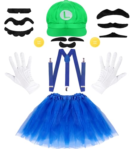 6 oder 8-teiliges Kostüm-Zubehör für Halloween, Cosplay, einschließlich Hüte, Tüllröcke, Knopf-Hosenträger, Handschuhe und Bart 6 oder 8-teiliges Kostüm-Zubehör für Halloween, Cosplay, einschließlich Hüte, Tüllröcke, Knopf-Hosenträger, Handschuhe und Bart von Yreird