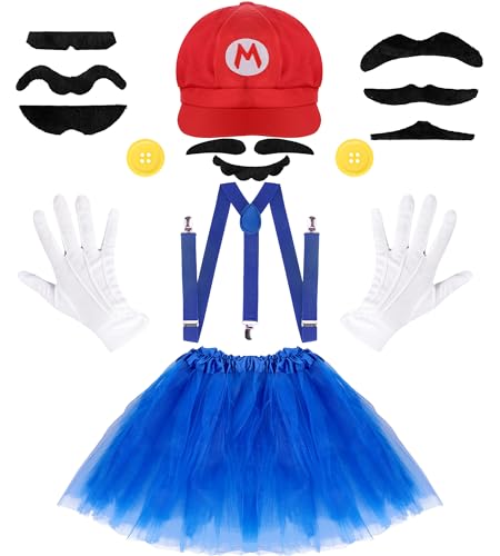 6 oder 8-teiliges Kostüm-Zubehör für Halloween, Cosplay, einschließlich Hüte, Tüllröcke, Knopf-Hosenträger, Handschuhe und Bart 6 oder 8-teiliges Kostüm-Zubehör für Halloween, Cosplay, einschließlich Hüte, Tüllröcke, Knopf-Hosenträger, Handschuhe und Bart von Yreird
