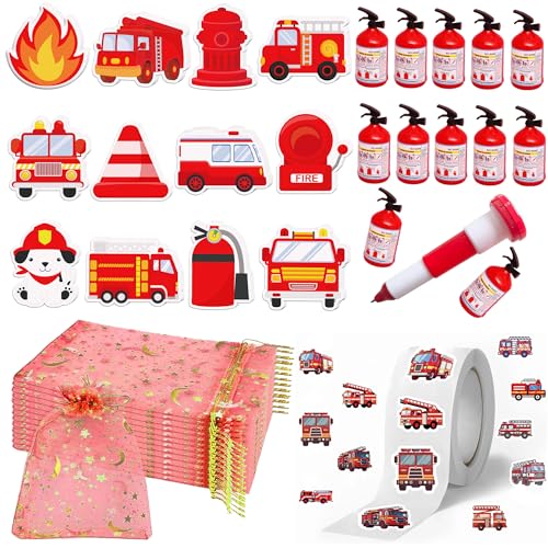 Yrmysrx 536-teiliges Feuerwehrauto-Party-Schreibwaren-Set mit Haftnotizen, Kugelschreiber-Rolle und Geschenktüten für Feuerwehr-Motto-Party-Zubehör, Dekorationen, Schulfüller, Belohnungen Yrmysrx 536-teiliges Feuerwehrauto-Party-Schreibwaren-Set mit Haftnotizen, Kugelschreiber-Rolle und Geschenktüten für Feuerwehr-Motto-Party-Zubehör, Dekorationen, Schulfüller, Belohnungen von Yrmysrx