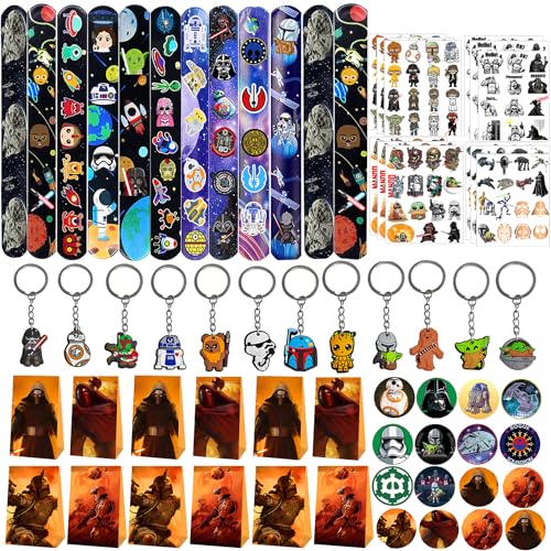 Yrmysrx Galaxy Wars Partygeschenk-Set enthält 12 Papier-Geschenktüten mit Aufklebern, 12 Schlüsselanhänger, 12 Slap-Armbänder, 12 Abzeichen, 12 Blatt temporäre Tattoos für Kinder-Party-Dekorationen Yrmysrx Galaxy Wars Partygeschenk-Set enthält 12 Papier-Geschenktüten mit Aufklebern, 12 Schlüsselanhänger, 12 Slap-Armbänder, 12 Abzeichen, 12 Blatt temporäre Tattoos für Kinder-Party-Dekorationen von Yrmysrx