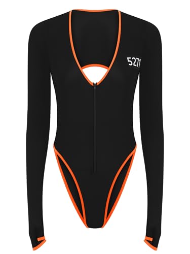 Yruioon Damen Gefängnis Kostüm Gefangene Body Overall Orange Sträfling Kostüm Halloween Karneval Faschingskostüm Schwarz XXL Yruioon Damen Gefängnis Kostüm Gefangene Body Overall Orange Sträfling Kostüm Halloween Karneval Faschingskostüm Schwarz XXL von Yruioon