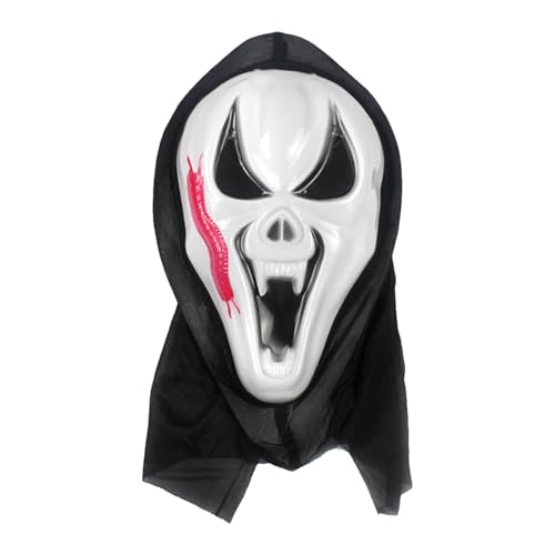 Yruioon Halloween Ghost Gesichtsmaske Geister Schädel Halloween Horror Scream Maske Gruselmaske für Kinder Erwachsene Schwarz B Einheitsgröße Yruioon Halloween Ghost Gesichtsmaske Geister Schädel Halloween Horror Scream Maske Gruselmaske für Kinder Erwachsene Schwarz B Einheitsgröße von Yruioon