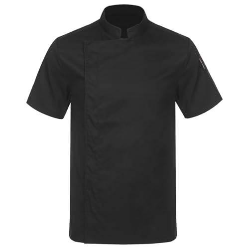 Yruioon Herren Damen Kochjacke Kochmantel Kurzarm Chef Jacke Mantel Bäckerjacke Hemd Tops Koch Uniform Restaurant Küchen Arbeitskleidung Schwarz L Yruioon Herren Damen Kochjacke Kochmantel Kurzarm Chef Jacke Mantel Bäckerjacke Hemd Tops Koch Uniform Restaurant Küchen Arbeitskleidung Schwarz L von Yruioon