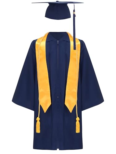Yruioon Kinder Abschluss Talar Jungen Mädchen Akademischer Robe Umhang Cape mit Quasten Doktorhut Vorschule Abschlussfeier Yruioon Kinder Abschluss Talar Jungen Mädchen Akademischer Robe Umhang Cape mit Quasten Doktorhut Vorschule Abschlussfeier von Yruioon