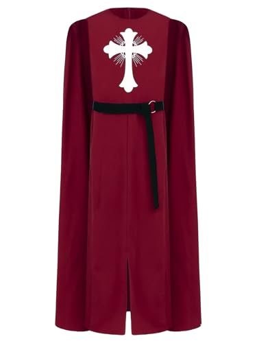 Yruioon Kinder Jungen Ritter Kostüm Mittelalter Krieger Kostüm Römischer Gladiator Robe mit Umhang Halloween Weihnachten Karneval Fasching Party Outfits Mahagoni 158-164 Yruioon Kinder Jungen Ritter Kostüm Mittelalter Krieger Kostüm Römischer Gladiator Robe mit Umhang Halloween Weihnachten Karneval Fasching Party Outfits Mahagoni 158-164 von Yruioon