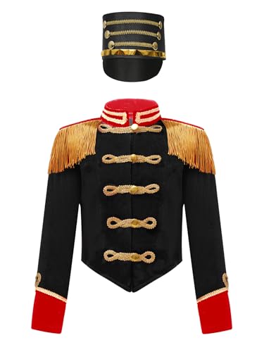Yruioon Kinder Zirkus Kostüm Jungen Mädchen Zirkusdirektor Uniform Langarm Jacke Mantel + Hut Halloween Karneval Fasching Kostüm Schwarz 170-176 Yruioon Kinder Zirkus Kostüm Jungen Mädchen Zirkusdirektor Uniform Langarm Jacke Mantel + Hut Halloween Karneval Fasching Kostüm Schwarz 170-176 von Yruioon