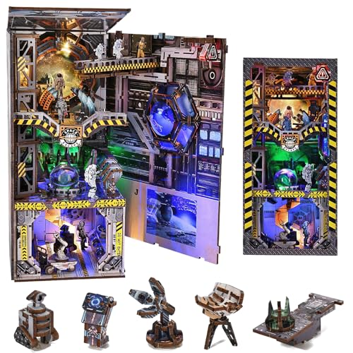 Ysityum Bücherecke Bausatz, 3D DIY Holzpuzzle Puppenhaus Bausatz für Erwachsene & Teens, Bücherecke Bücherregal Einsatz Dekoration Buchstütze Miniatur Bausatz mit Sensor Licht (Interstellar Home) Ysityum Bücherecke Bausatz, 3D DIY Holzpuzzle Puppenhaus Bausatz für Erwachsene & Teens, Bücherecke Bücherregal Einsatz Dekoration Buchstütze Miniatur Bausatz mit Sensor Licht (Interstellar Home) von Ysityum