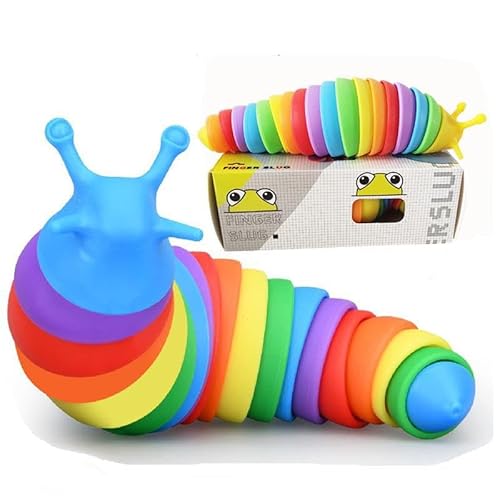 4 Stück Fidgets Slug Spielzeug, Raupe Dekompression Spielzeug Rainbow Caterpillar Toy Dekompressionsspielzeug Sensory Slug Fidget Toy Flexible Kreatives Schneckenspielzeug für Kinder Erwachsene 4 Stück Fidgets Slug Spielzeug, Raupe Dekompression Spielzeug Rainbow Caterpillar Toy Dekompressionsspielzeug Sensory Slug Fidget Toy Flexible Kreatives Schneckenspielzeug für Kinder Erwachsene von YskerrigToy