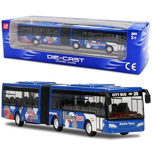 YskerrigToy Bus Spielzeug, Spielzeugauto Mini Bus Auto Zurückziehen Pull Back Spielzeugautos Stadtbus Spielzeugauto Friction Autos BusModell für Jungen Mädchen Geburtstags Geschenke(Blau) von YskerrigToy