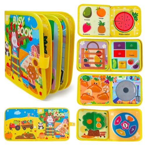 YskerrigToy Montessori Spielzeug ab 1-5 Jahre, Quiet Book mit Obst Thema, Montessori Busy Book für Kleinkinder, Activity Board Motorikspielzeug für Frühe Bildung, Geschenke für Kinder von YskerrigToy