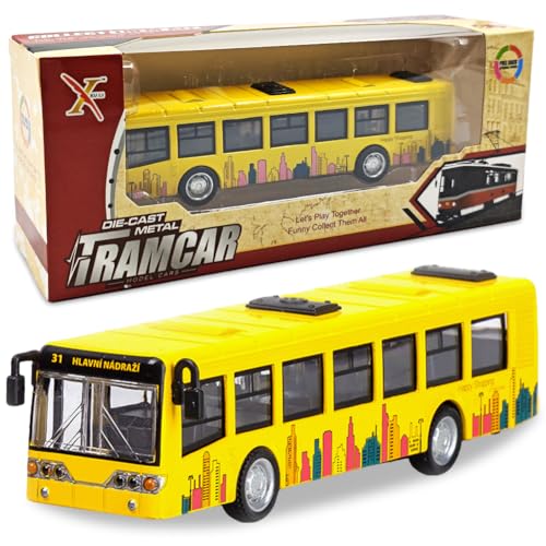 YskerrigToy Spielzeugauto, Mini Bus Auto Zurückziehen Spielzeugauto Bus Modell Mini Spielzeug Auto Buses Spielzeug Trägheits Spielzeugs Fahrzeug Lernspiel Geburtstag Geschenk für Kinder(Gelb) von YskerrigToy