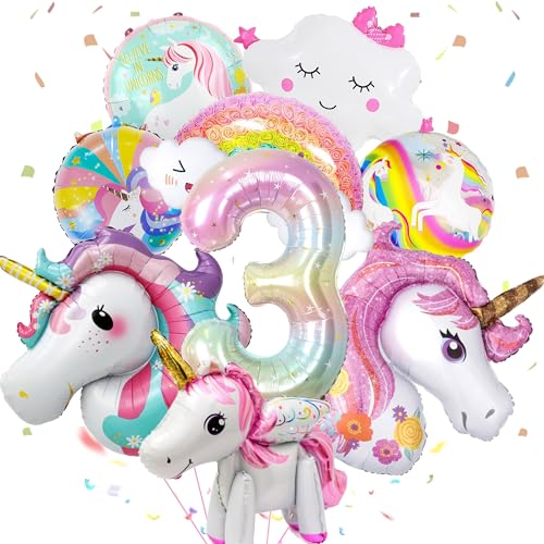 Yskmefun Einhorn Geburtstagsdeko, 3D Stereo Einhorn Luftballon, Einhorn Luftballons 3 Jahre, Geburtstagsdeko Einhorn 3 Jahre Mädchen, Rainbow Cloud Balloons für Geburtstags Dekoration Yskmefun Einhorn Geburtstagsdeko, 3D Stereo Einhorn Luftballon, Einhorn Luftballons 3 Jahre, Geburtstagsdeko Einhorn 3 Jahre Mädchen, Rainbow Cloud Balloons für Geburtstags Dekoration von Yskmefun