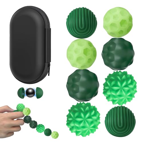 Magnetische Fidget Toys,8 Stück Magnetische Fidget-Bälle aus Silikon,Magnetkugeln,Magnetische Kugeln,Magnetkugeln Stressball Silikon Sensorik Spielzeug,Anti-Stress Fidget Toys für Angst (Grün) von Ysneybbh