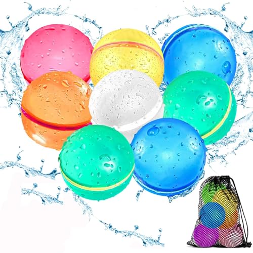 Wiederverwendbare Wasserbomben, 8 Stück Magnet Selbstschließend Silikon Wasserbomben mit Mesh Bag, Wasserballons Selbstschließend, Wasserbomben Magnetisch für Wasserschlachten Sommer Pool Wiederverwendbare Wasserbomben, 8 Stück Magnet Selbstschließend Silikon Wasserbomben mit Mesh Bag, Wasserballons Selbstschließend, Wasserbomben Magnetisch für Wasserschlachten Sommer Pool von Ysneybbh