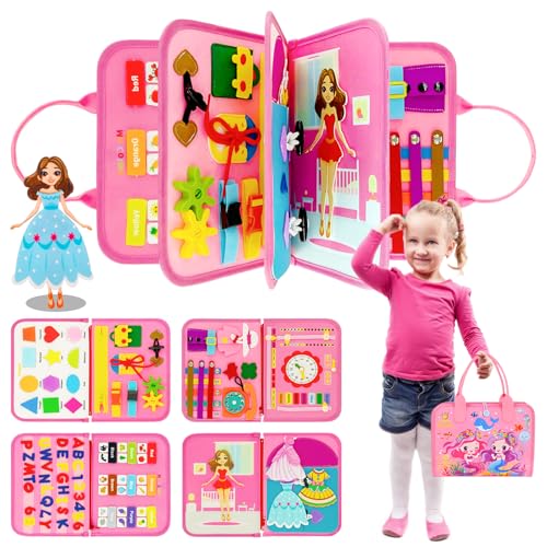 Ysneybbh Busy Board 8 in 1, Montessori Spielzeug Kleinkinder, Motorikspielzeug Lernspielzeug Entwickeln Baby Sensory Feinmotorik, Geschenk für Spielzeug ab 1 2 3 4 von Ysneybbh