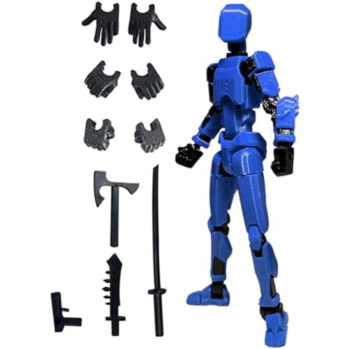 Yssevlon Roboter-Actionfigur, 3D-Gedruckt mit Voller Beweglichkeit für Stop-Motion-Animation, Blau von Yssevlon