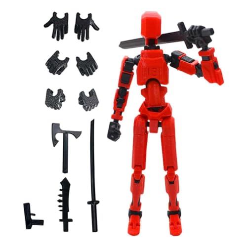 Yssevlon Roboter-Actionfigur, 3D-Gedruckt mit Voller Beweglichkeit für Stop-Motion-Animation, Rot von Yssevlon