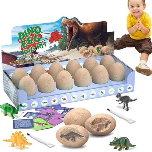 Dinosaurier-Eier-Ausgrabungsset, Dino-Ostereier mit Dinosauriern im Inneren, Wissenschaftsexperiment-Sets für Kinder, Osterkörbchen-Strumpffüller, Dinosaurier-Ausgrabungs-Sets, lehrreiche Ostergeschen von Ysvnlmjy
