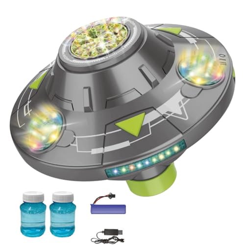 Fliegendes Untertassengebläse | Buntes Lichtblasenspielzeug | Wiederaufladbare Seifenblasen für Kinder, leuchtende Fliegende Untertassenblasen, USB-betriebenes Seifenblasengebläse zum Entspannen von Ysvnlmjy