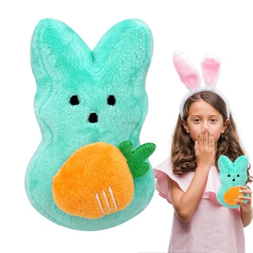 Ysvnlmjy Kaninchen-Stofftier, Osterhasen-Stofftier | Gefüllte Osterhasen-Puppe, Stofftier – Osterhasen-Puppe, Stofftier, niedliches Stofftier, Hase, Stofftier 4,7 Zoll mit Karotte, gefüllte Kaninchen- von Ysvnlmjy