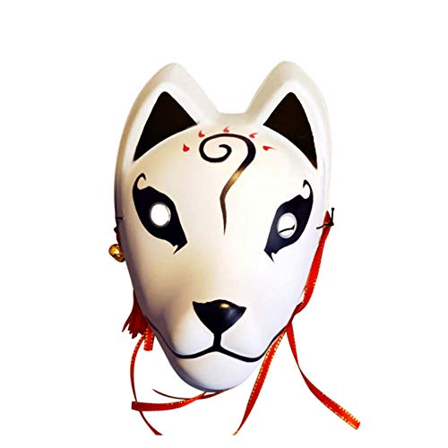 Ysvnlmjy Kitsune Maske, japanische Folklore, traditionelle japanische Tods, Noh Theater Kitsune, vollständige Abdeckung, Kitsune Gesichtsabdeckung, Halloween, spezielle Requisiten, geeignet für von Ysvnlmjy