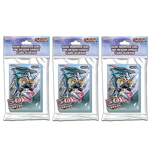 Yu-Gi-Oh! TRADING CARD GAME Dunkles Magier-Mädchen, die Drachenritterin - Kartenhüllen 3er Set – Deutsche Ausgabe von Yu-Gi-Oh! TRADING CARD GAME