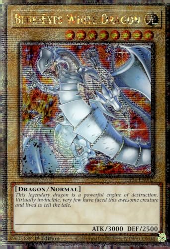 Blue-Eyes White Dragon (New Art) (Quarter Century Secret Rare) – RA04-EN002 – Quarter Century Secret Rare – 1. Auflage von YU-GI-OH!