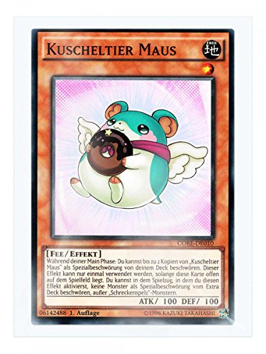 CORE-DE010 Kuscheltier Maus 1. Auflage im Set mit original Gwindi Kartenschutzhülle von Yu-Gi-Oh!