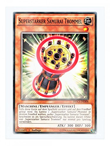 DOCS-DE006 Superstarker Samurai Trommel 1. Auflage im Set mit original Gwindi Kartenschutzhülle von Yu-Gi-Oh!