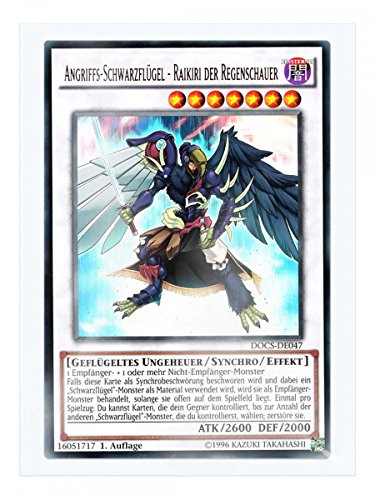 DOCS-DE047 Angriffs-Schwarzflügel - Raikiri der Regenschauer 1. Auflage im Set mit original Gwindi Kartenschutzhülle von Yu-Gi-Oh!