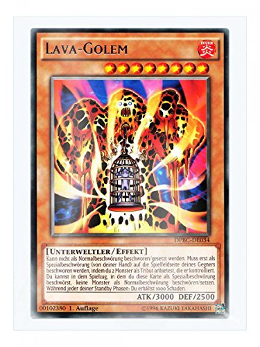 DPBC-DE034 Lava-Golem 1. Auflage im Set mit original Gwindi Kartenschutzhülle von Yu Gi Oh